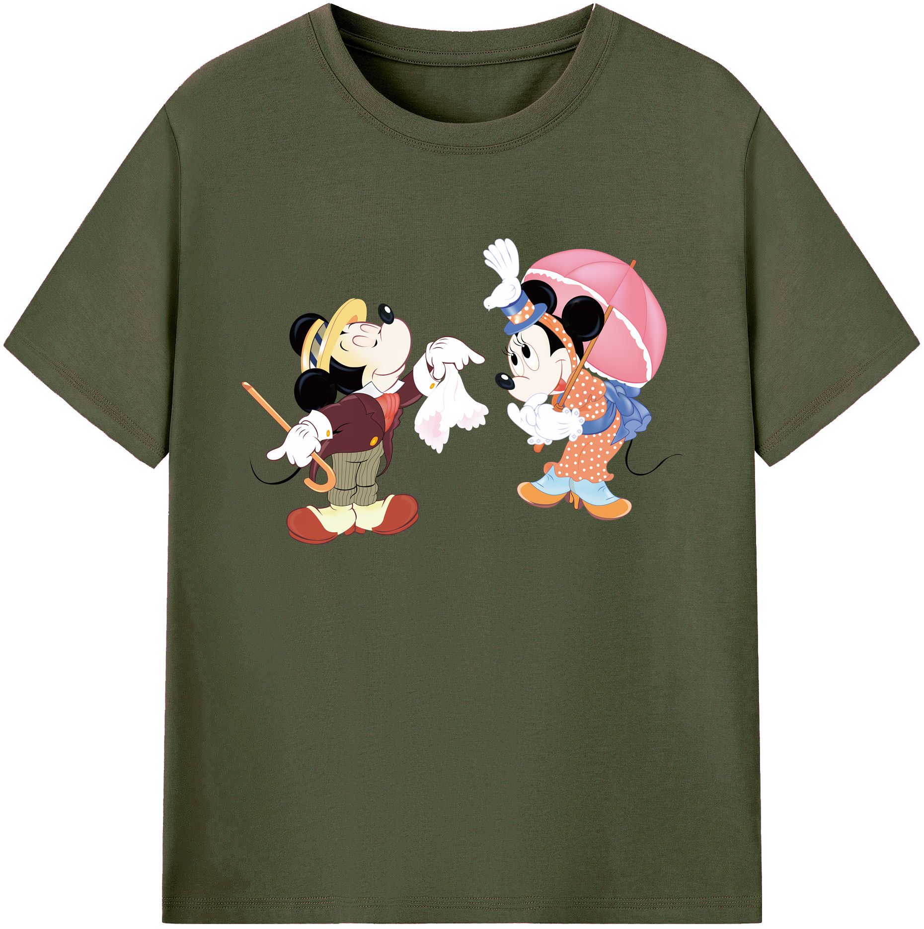 ミッキーマウス Mickey Mouse 綿100％ メンズ半袖Tシャツ｜肌触りやわらか＆通気性